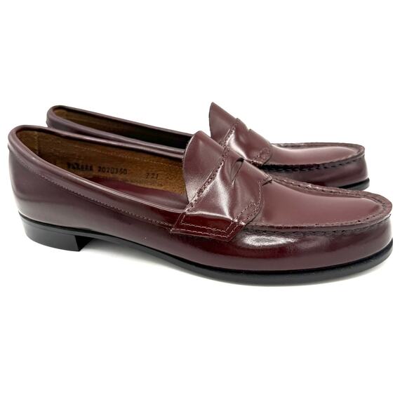 Bass Weejuns Women’s 9.5 AAAA Burgundy Leather Penny Loafers Made in USA - Picture 4 of 13